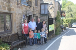 With Craig, Laura & Thomas outside their pub, Hope, Derbyshire